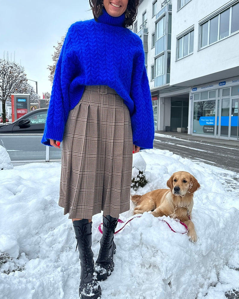 Relaxed Colorful Turtleneck Sweater