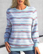 Relaxed Fit Striped Round Neck Sweatshirt