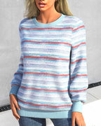 Relaxed Fit Striped Round Neck Sweatshirt