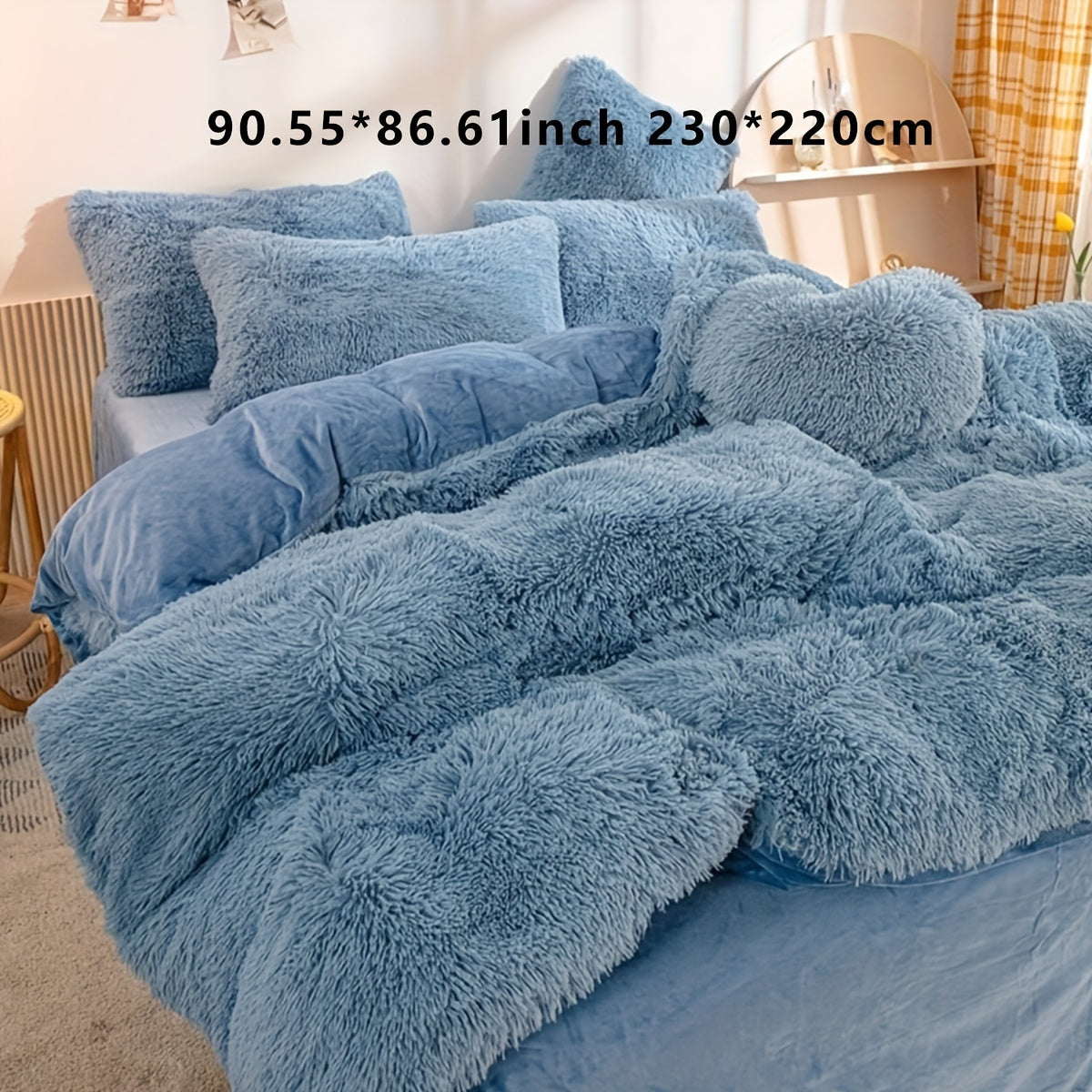 Luxurious Three-Piece Velvet Bedding Set with Soft Velvety Texture