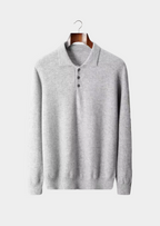 Classic Polo Sweater in Pure Extra-Fine Merino Wool