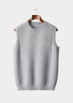 Premium Extra-Fine Merino Wool Crew Neck Sweater Vest