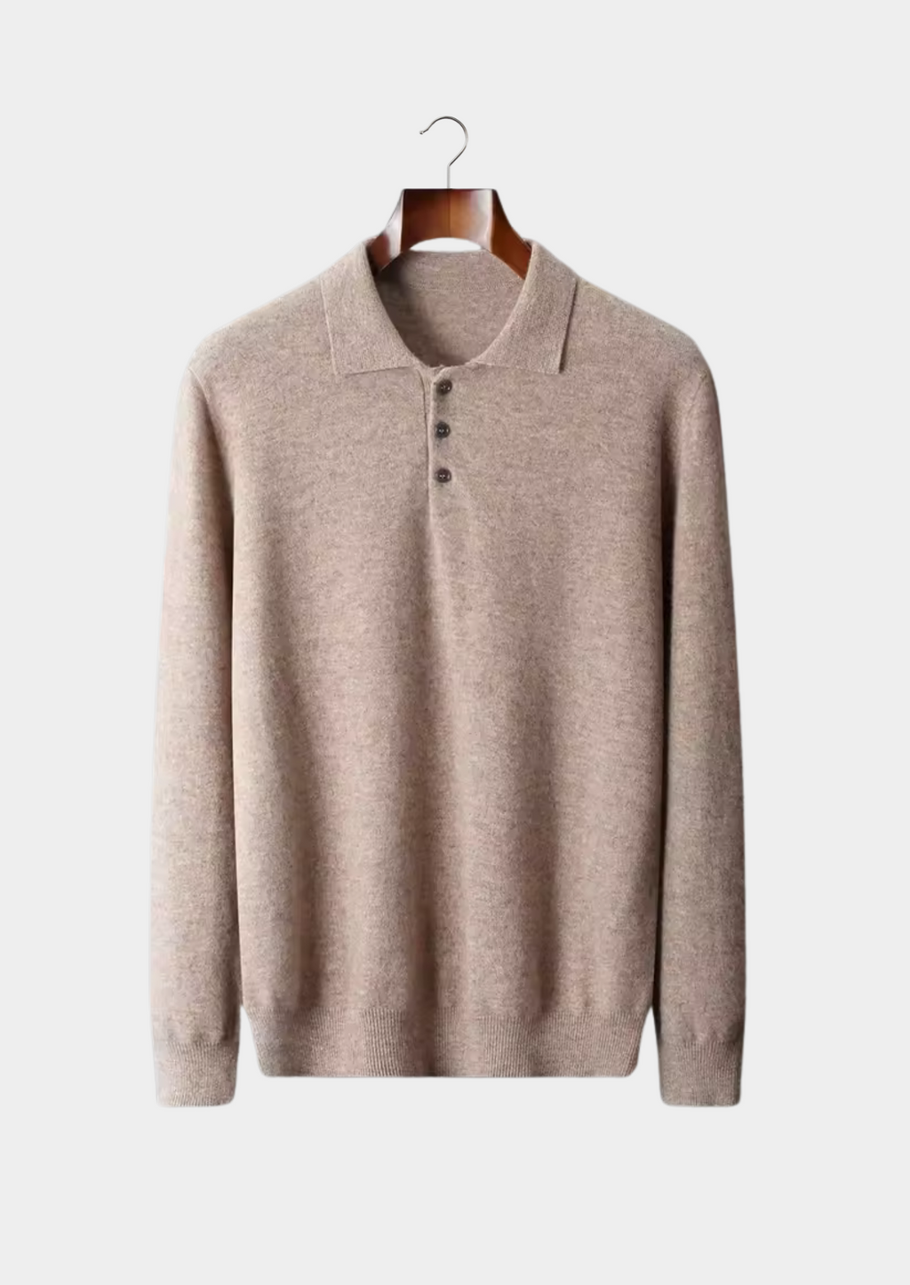 Classic Polo Sweater in Pure Extra-Fine Merino Wool