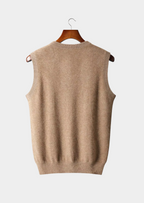 Premium Extra-Fine Merino Wool V-Neck Sweater Vest