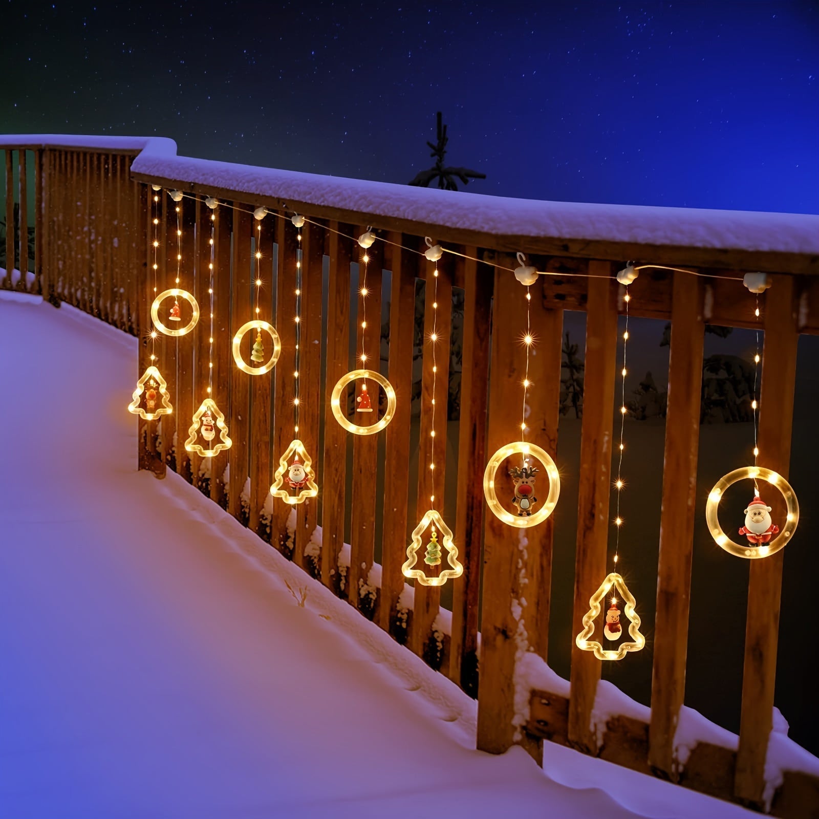 Illuminated Christmas Wish Ring with 10 Mini Figures
