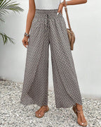 Sophie-Rae - Bohemian Print High-Waisted Lightweight Trousers