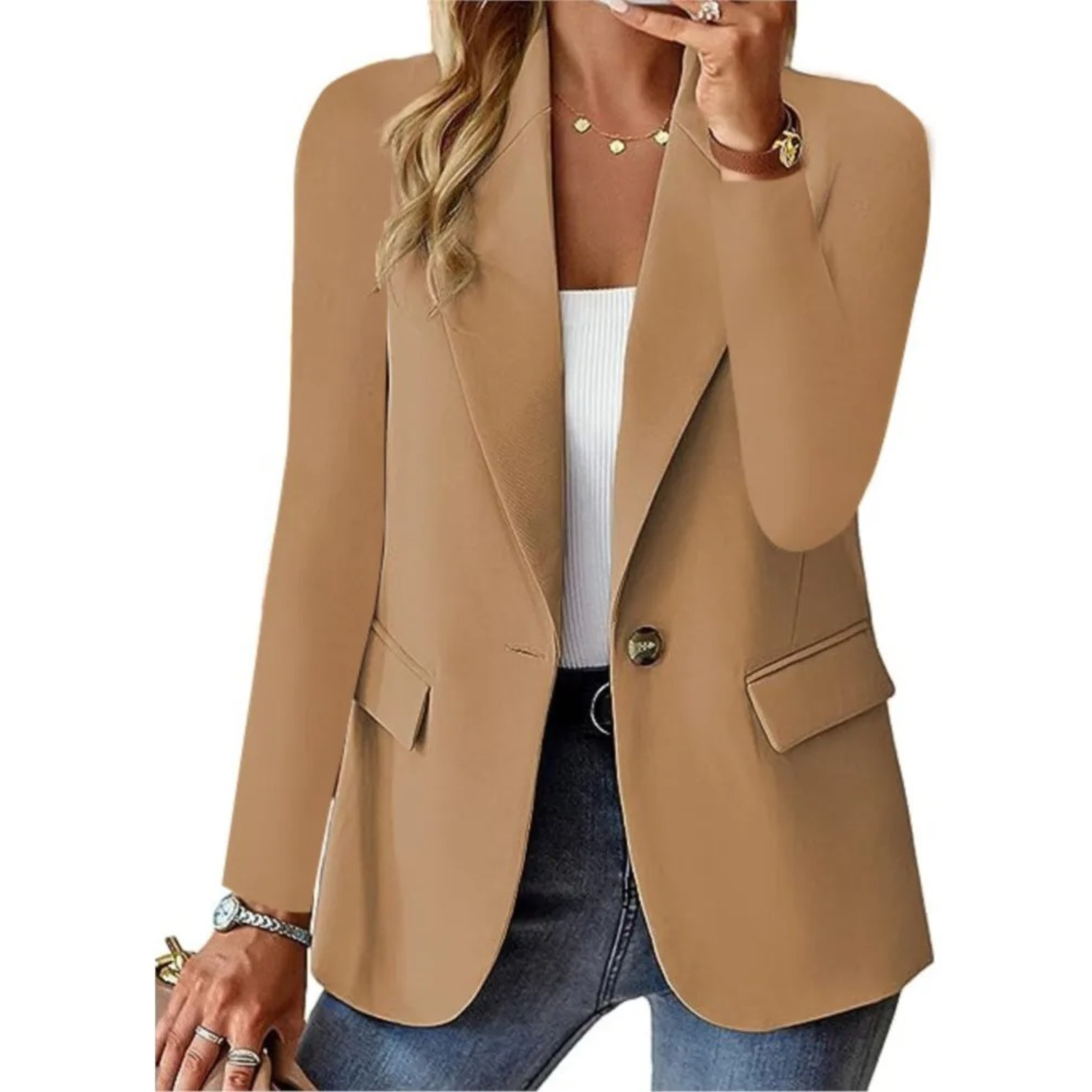 Charlotte | Chic Women's Blazer with Pockets and Buckle for the Professional Look
