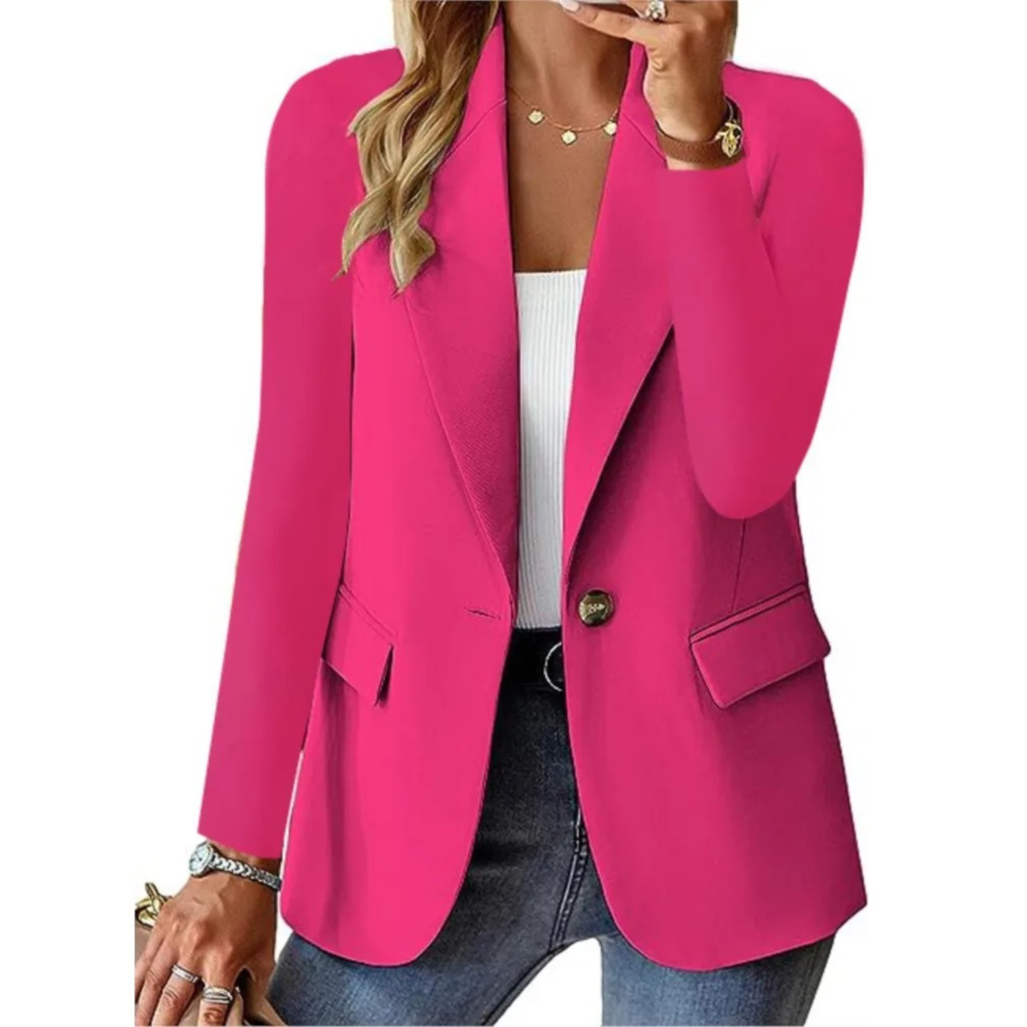 Charlotte | Chic Women's Blazer with Pockets and Buckle for the Professional Look