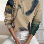 Chloe | Stylish Winter Sweater Featuring Feather Design