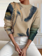 Chloe | Stylish Winter Sweater Featuring Feather Design