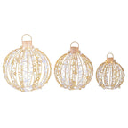 Illuminated Star Pattern Decorative Glow Balls in Gold