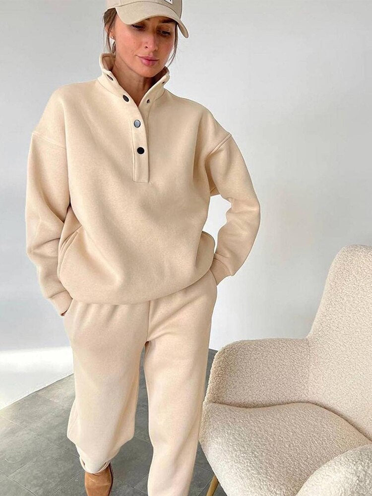 Comfortable Oversized Fleece Tracksuit