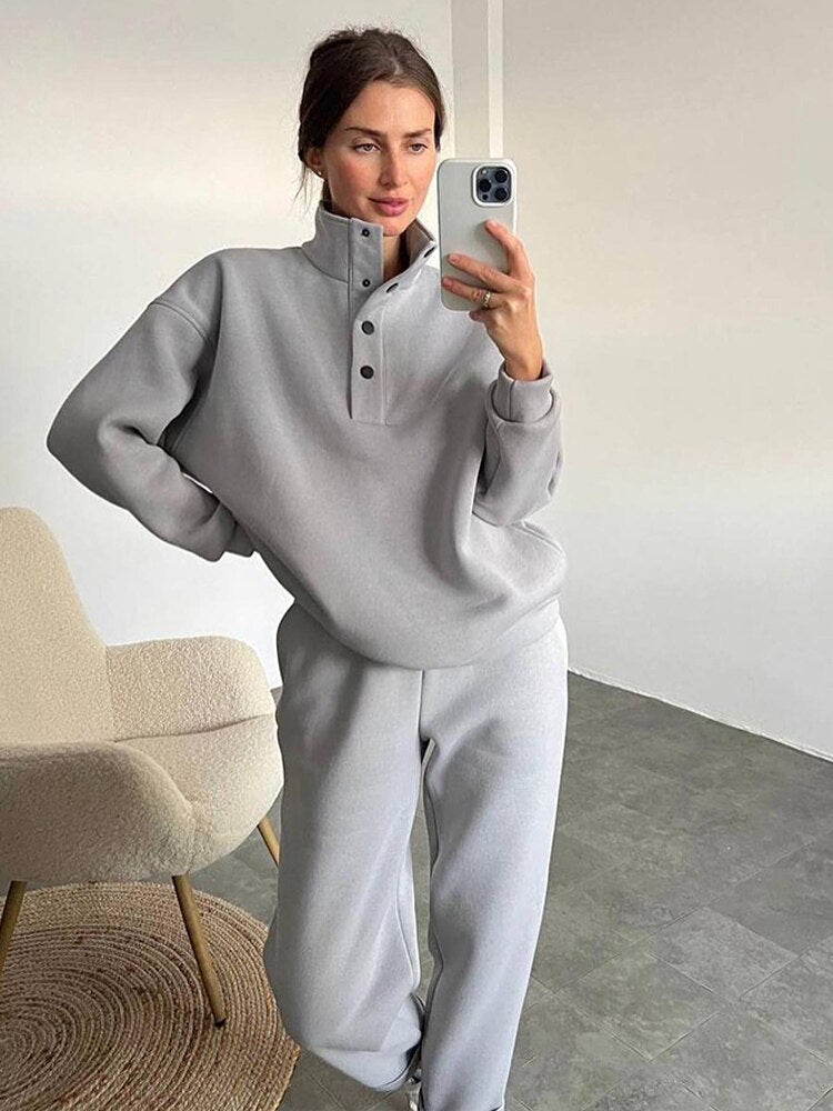 Comfortable Oversized Fleece Tracksuit