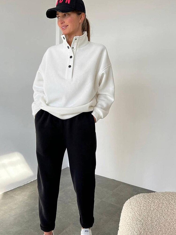 Comfortable Oversized Fleece Tracksuit