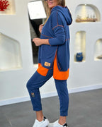 CozyCalmness | Relaxed Fit Color Block Hoodie