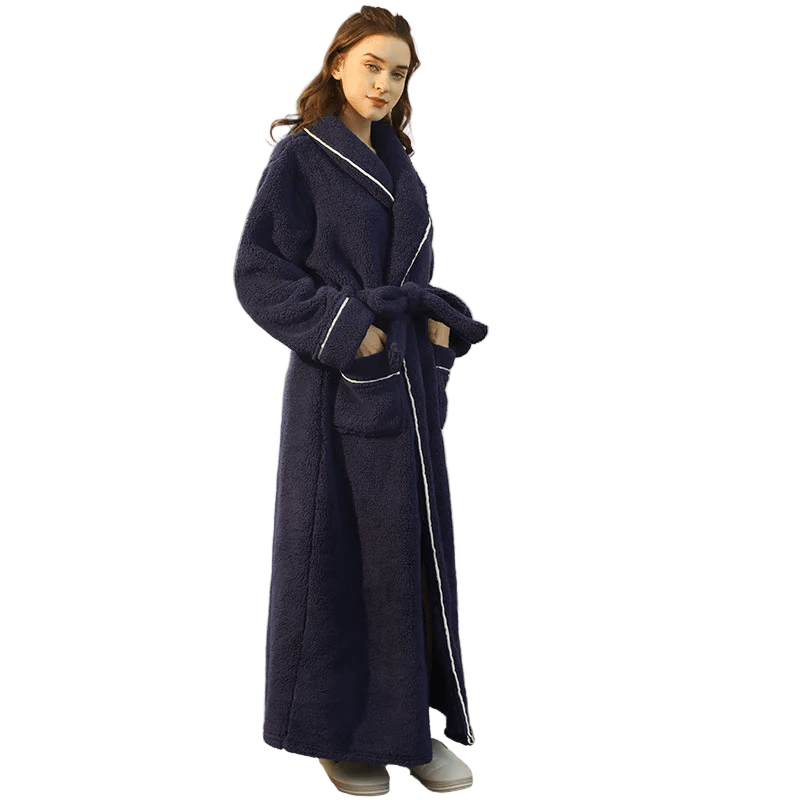 Cozy Fleece Bathrobe with Adjustable Tie Belt