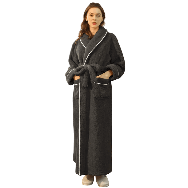 Cozy Fleece Bathrobe with Adjustable Tie Belt