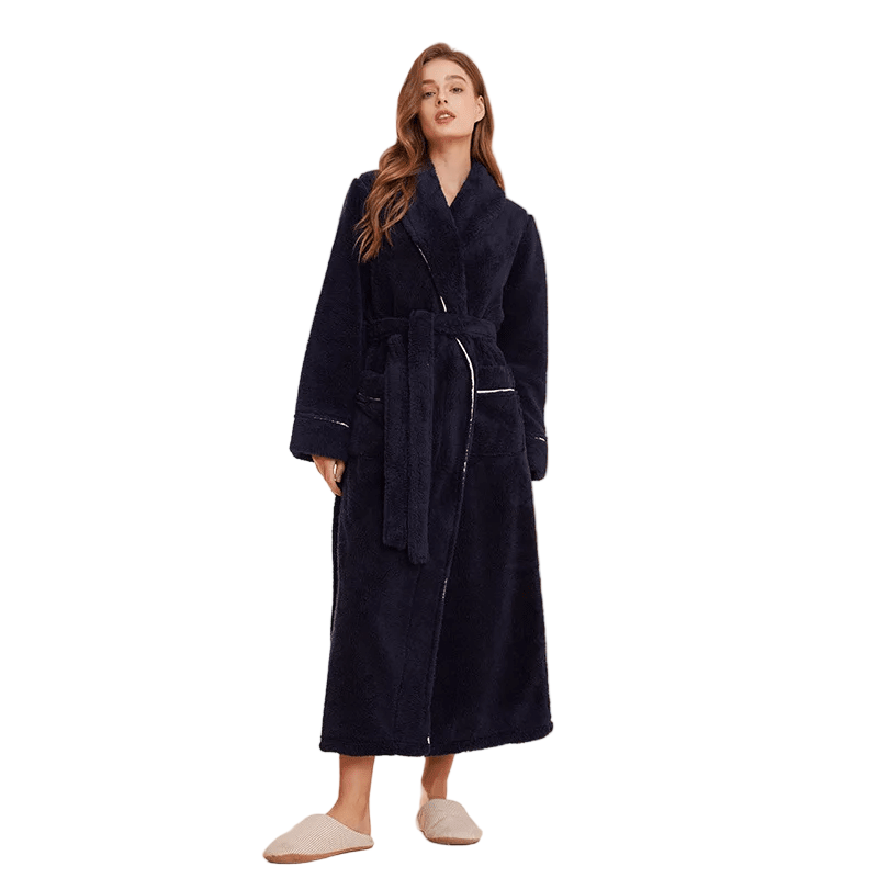 Cozy Fleece Bathrobe with Adjustable Tie Belt