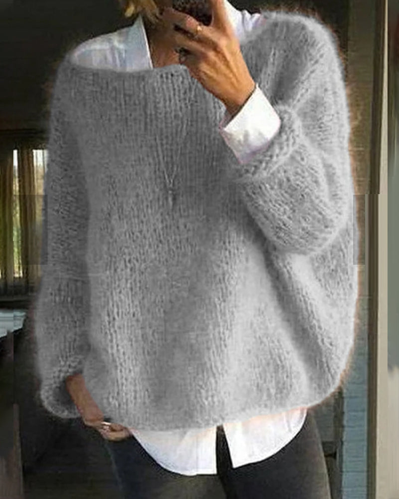 Danique Mell | Simple Off-Shoulder Cozy Sweater