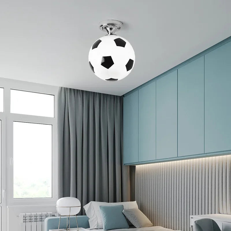 GoalBright Humorous Football-Shaped Ceiling Lamp