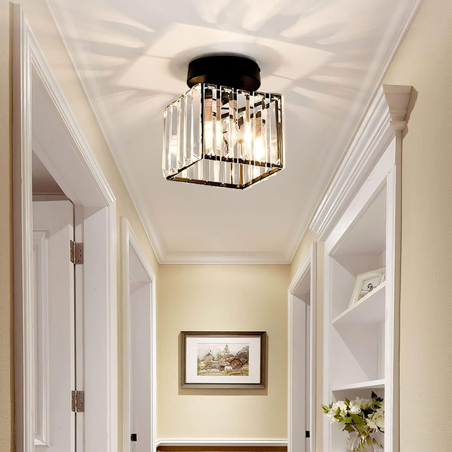 Contemporary Crystal Ceiling Fixture – CrystalGlow