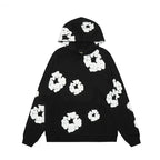 Declan | Floral-Printed Denim Hoodie with Attached Hood