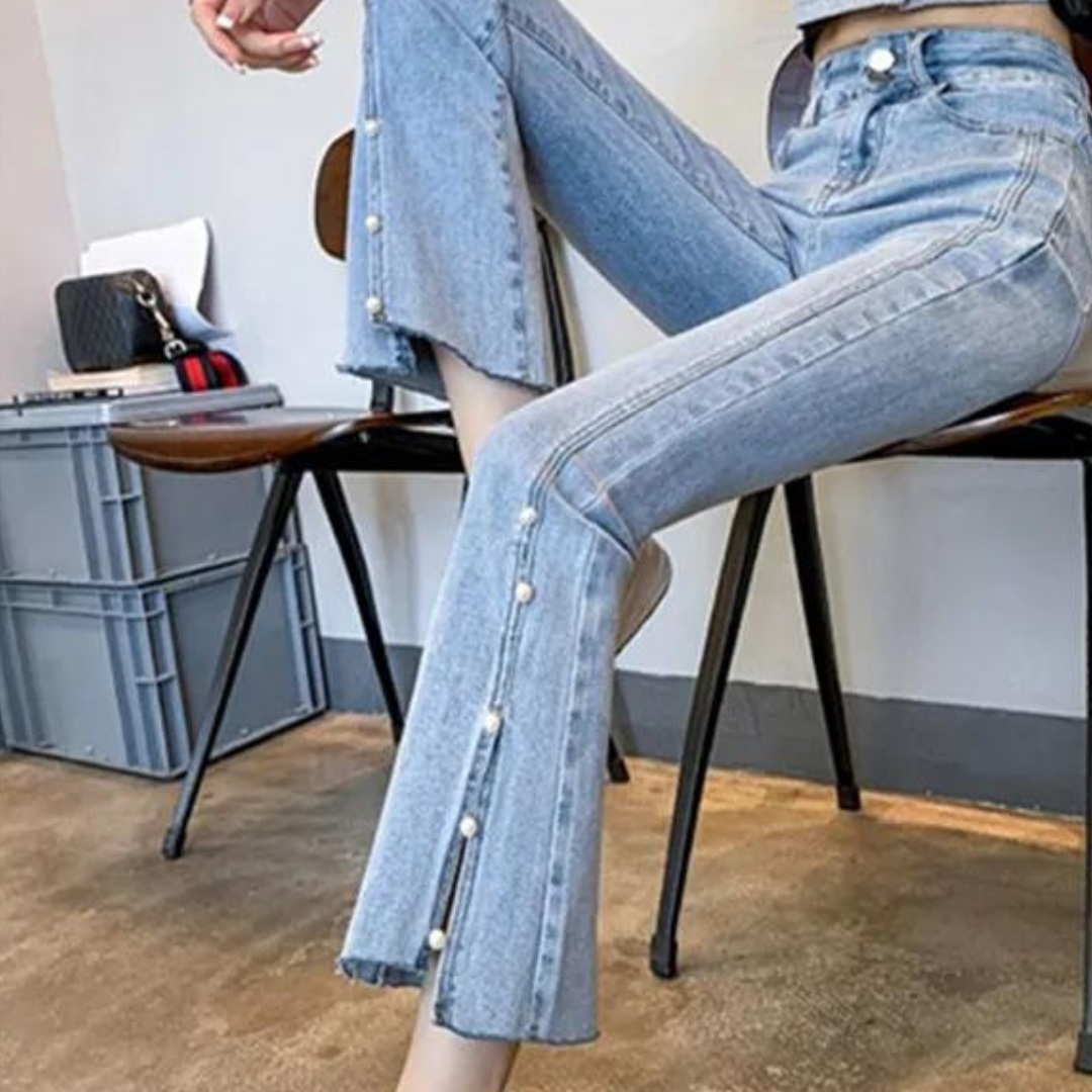 Delinda | Pearl-Patterned Jeans