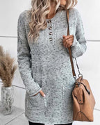 Deqa | V-Neck Long Jumper with Pockets