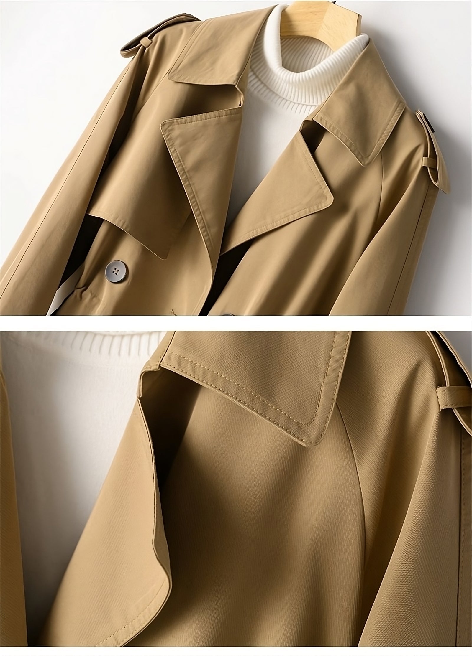 Stylish Women's Belted Mini Trench Coat for Spring