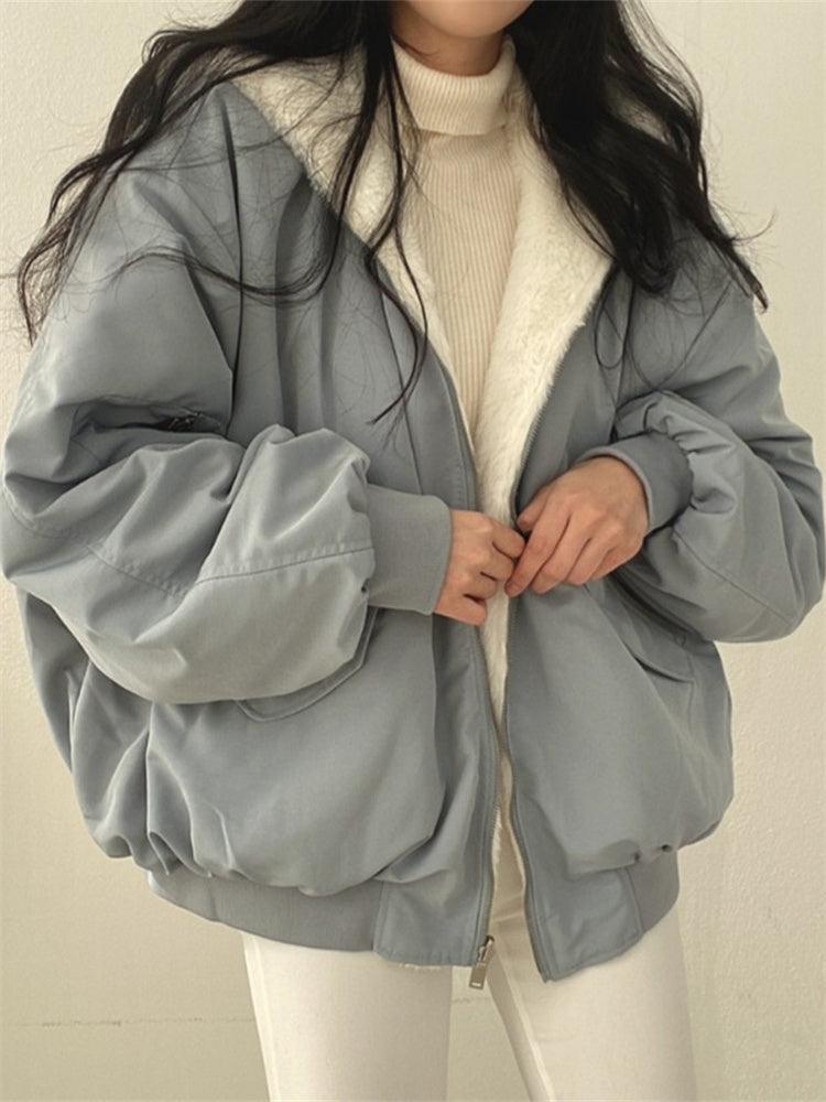Oversized Women's Teddy Bomber Jacket