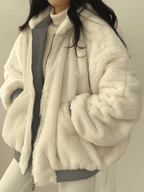 Oversized Women's Teddy Bomber Jacket
