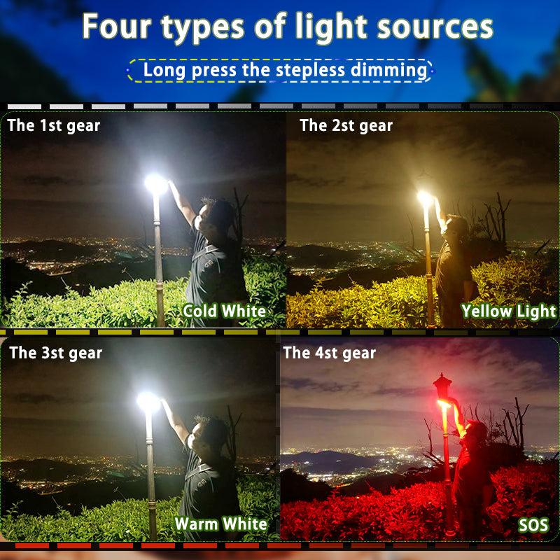 80W Magnetic LED Camping Lamp with Zoom Feature