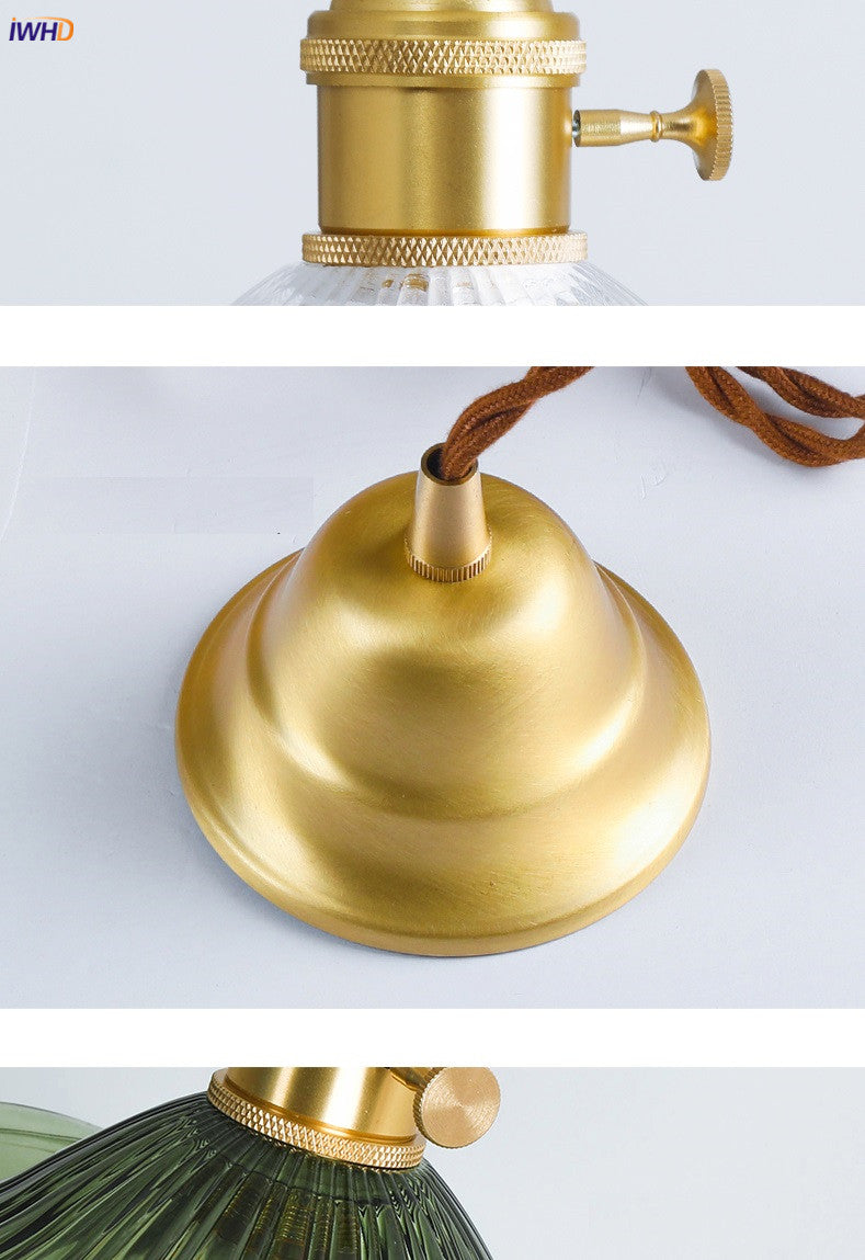 Nordic LED Pendant Light | Vibrant Glass and Copper Fixture for Bedroom, Living Room, and Bar