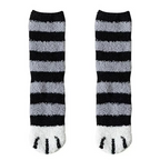 Cozy Winter Plush Socks with Cat Paw Design and Whimsical Animal Prints