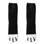 Cozy Winter Plush Socks with Cat Paw Design and Whimsical Animal Prints