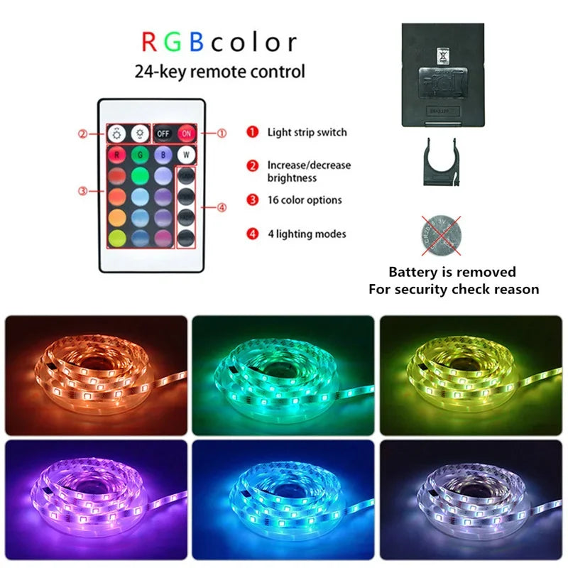 RGB LED USB Strip Light - Color-Changing Ambiance for Home Decor and TV Backlighting