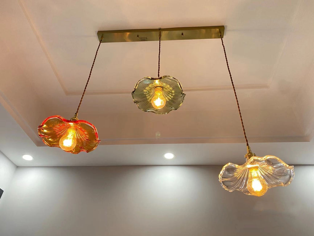 Nordic LED Pendant Light | Vibrant Glass and Copper Fixture for Bedroom, Living Room, and Bar