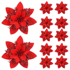 Festive Flower Ornament Set in Pink, Gold, or Red for Your Christmas Tree