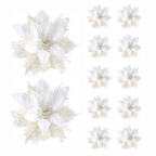 Festive Flower Ornament Set in Pink, Gold, or Red for Your Christmas Tree