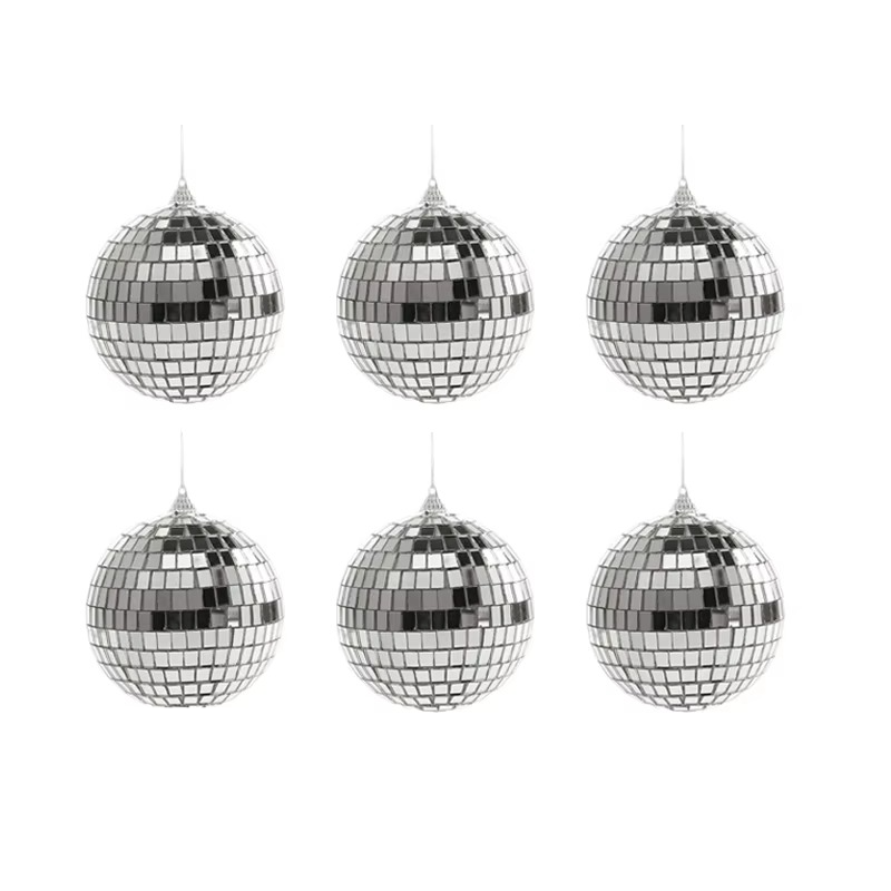 Christmas Tree Set of 6 Mirror Disco Ball Ornaments