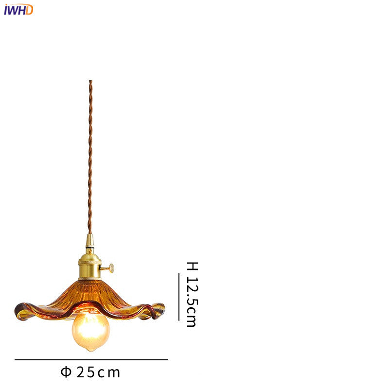 Nordic LED Pendant Light | Vibrant Glass and Copper Fixture for Bedroom, Living Room, and Bar