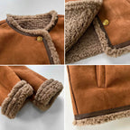 Women's Fleece-Lined Teddy Winter Coat with Button Closure