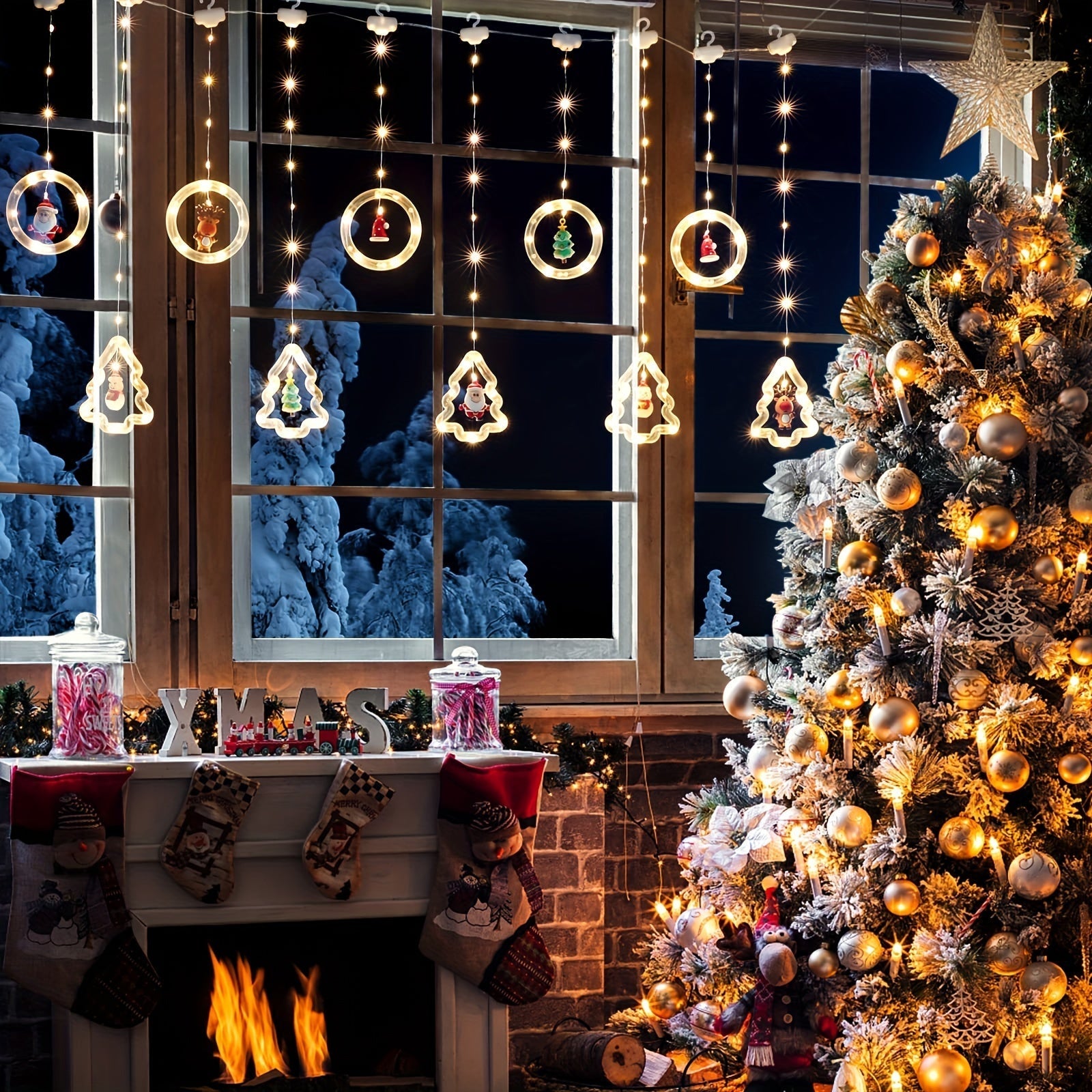 Illuminated Christmas Wish Ring with 10 Mini Figures