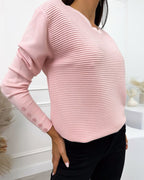 Button-Detail Round Neck Sweater