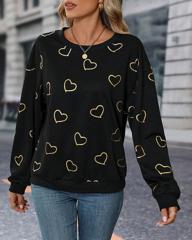 Charming Love Pattern Sweater