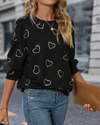 Charming Love Pattern Sweater