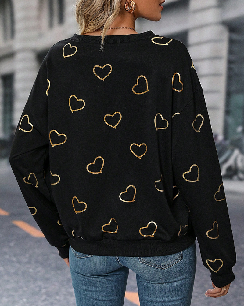 Charming Love Pattern Sweater