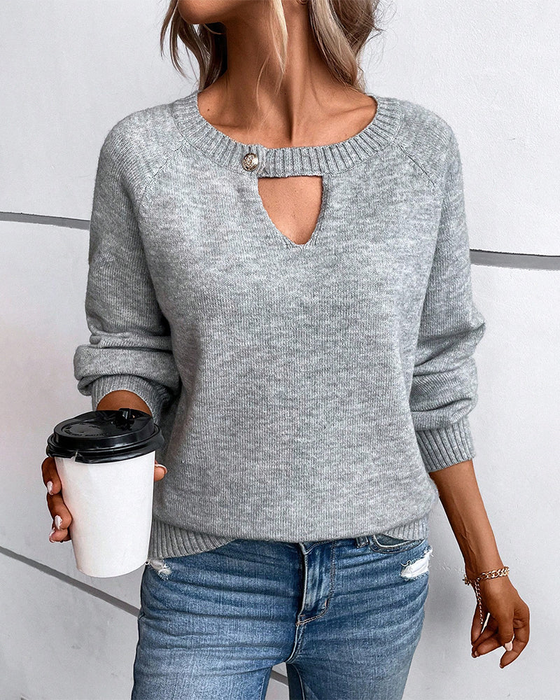 Solid Color Long Sleeve Sweater
