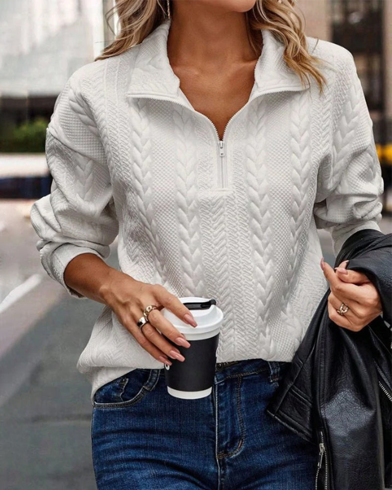 Solid Color Zip-Up Hoodie