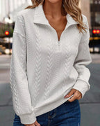 Solid Color Zip-Up Hoodie